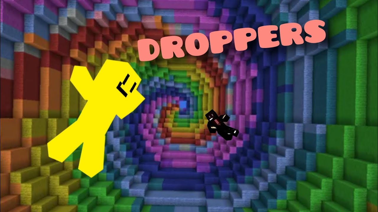 Eu e meu amigo tentando passar dos droppers No Minecraft 
