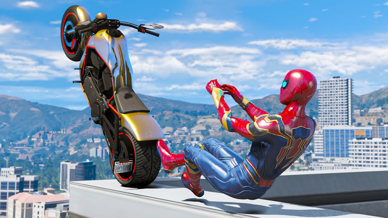 GTA 5 Iron Spiderman Epic Stunts/Fails/Ragdolls Ep1 (Euphoria Ragdolls)