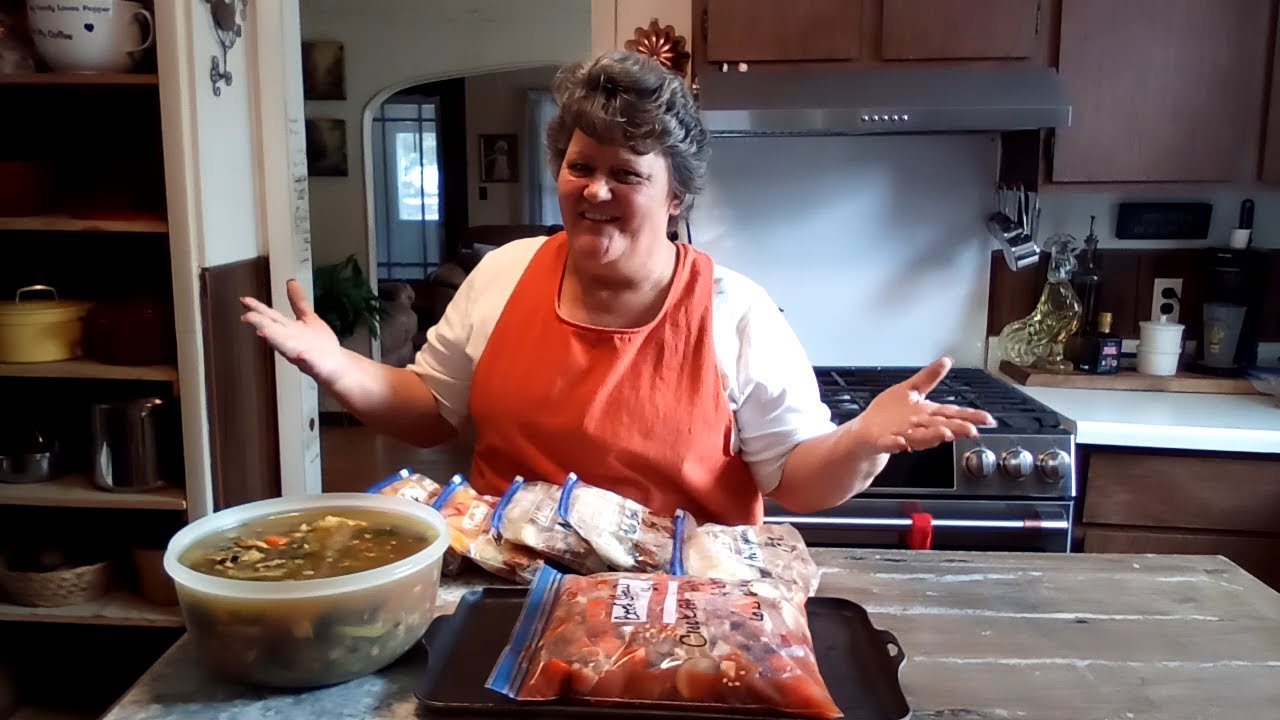 Easy Freezer Meals | Hearty Chicken & Veggie Soup| All Homemade