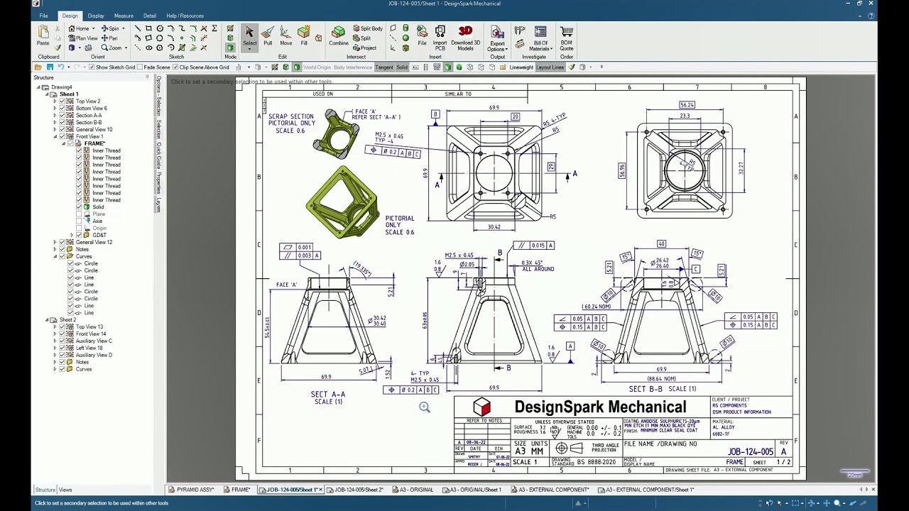 Дополнения DesignSpark Mechanical — настройка основной надписи и повторное использование свойств ...