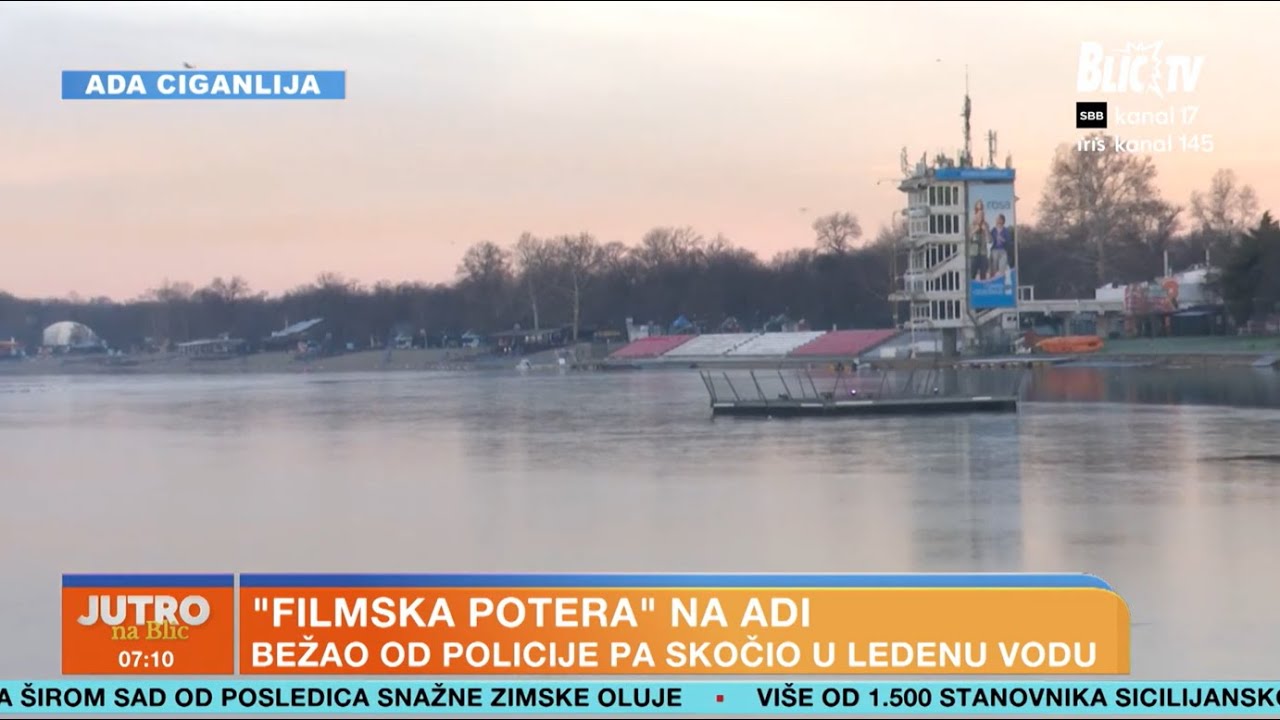 FILMSKA POTERA na Adi Ciganliji: Bežao od policije, pa skočio u ledenu vodu