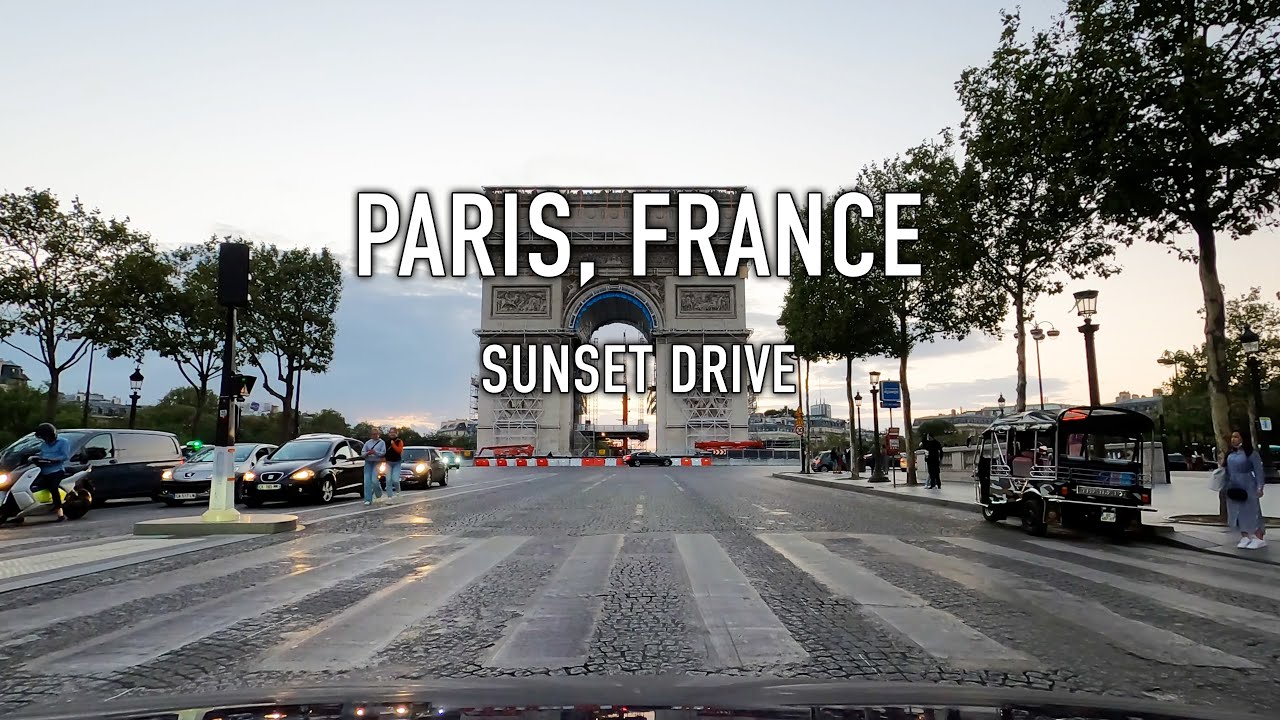 Paris Sunset Drive in 4K