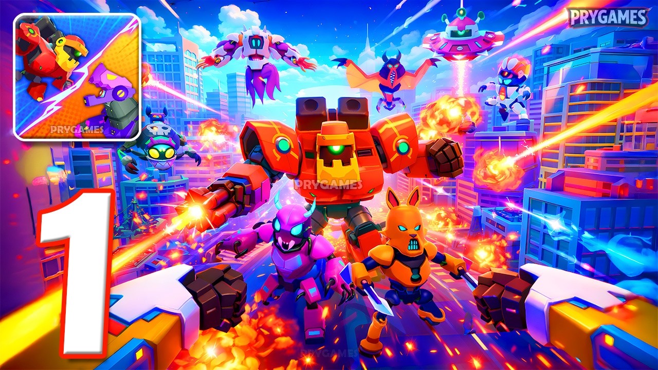 Monster Brawl: Robot Defender - Прохождение игры, часть 1 - Сражения роботов-меха (Android, iOS)