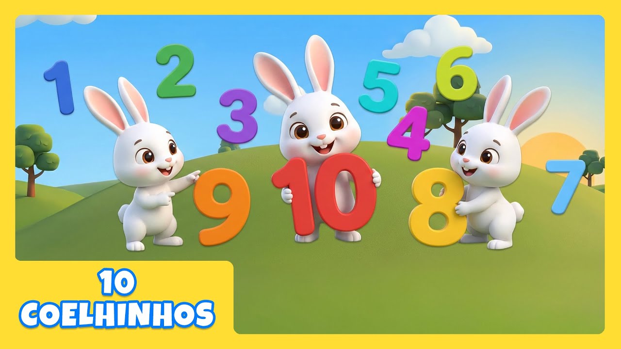 10 Coelhinhos | Canção Infantil para Aprender a Contar | Números de 1 a 10