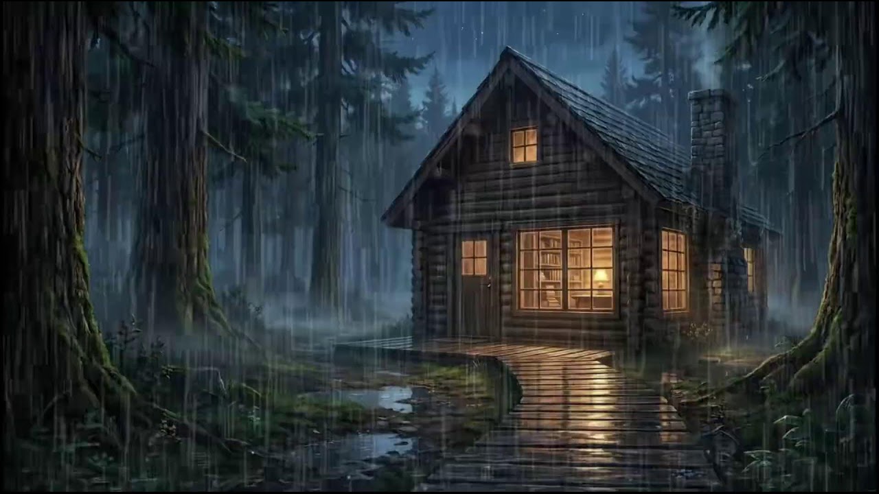 Forest Cabin After Rain 🌧 | Gentle Rain Sounds for Deep Sleep and Calm, Peaceful Rainy Nights