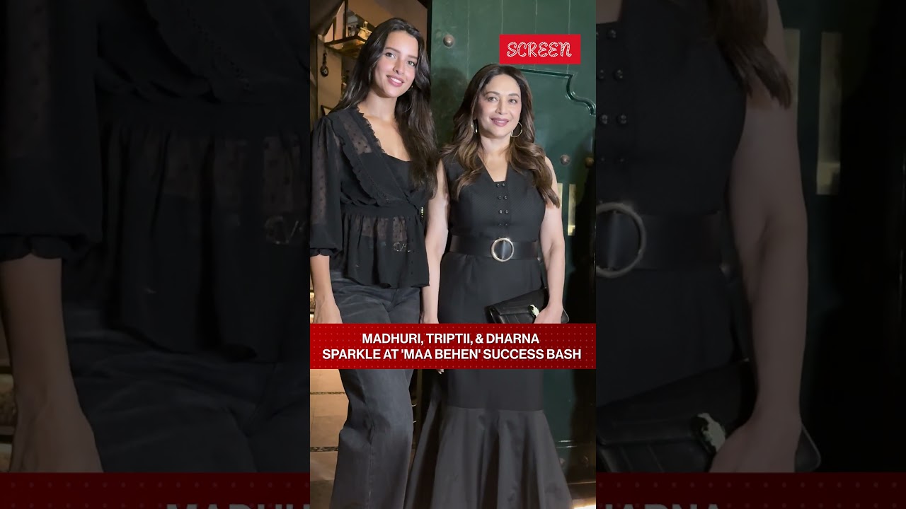 'Maa Behen' Trio Steals The Spotlight! Madhuri Dixit, Triptii Dimri, Dharna Durga At Success Bash