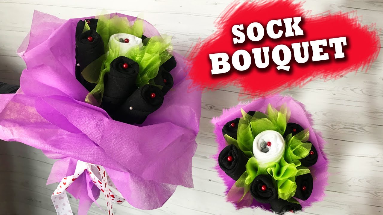 EASY SOCK BOUQUET | VALENTINE`S DAY DIY GIFT