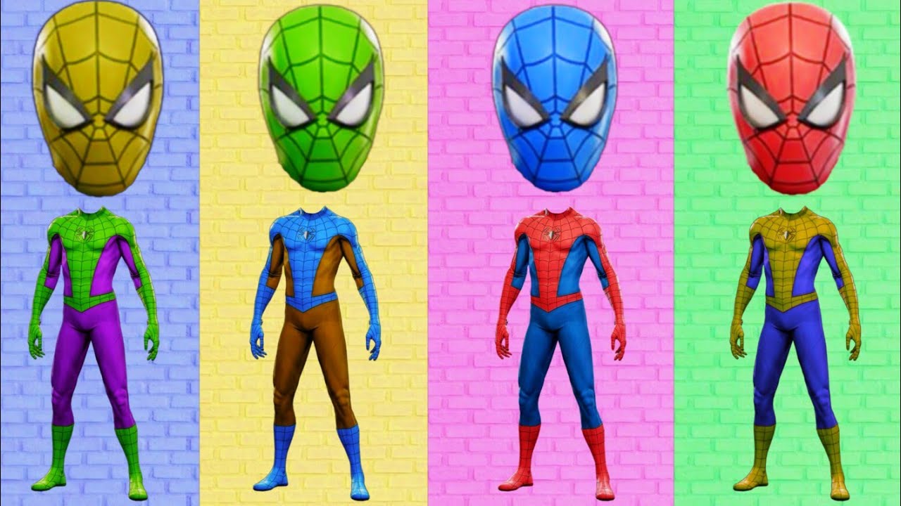 Spider-Man Wrong Heads Top | Match The Head | Learn colour for kids | kids (part 1)