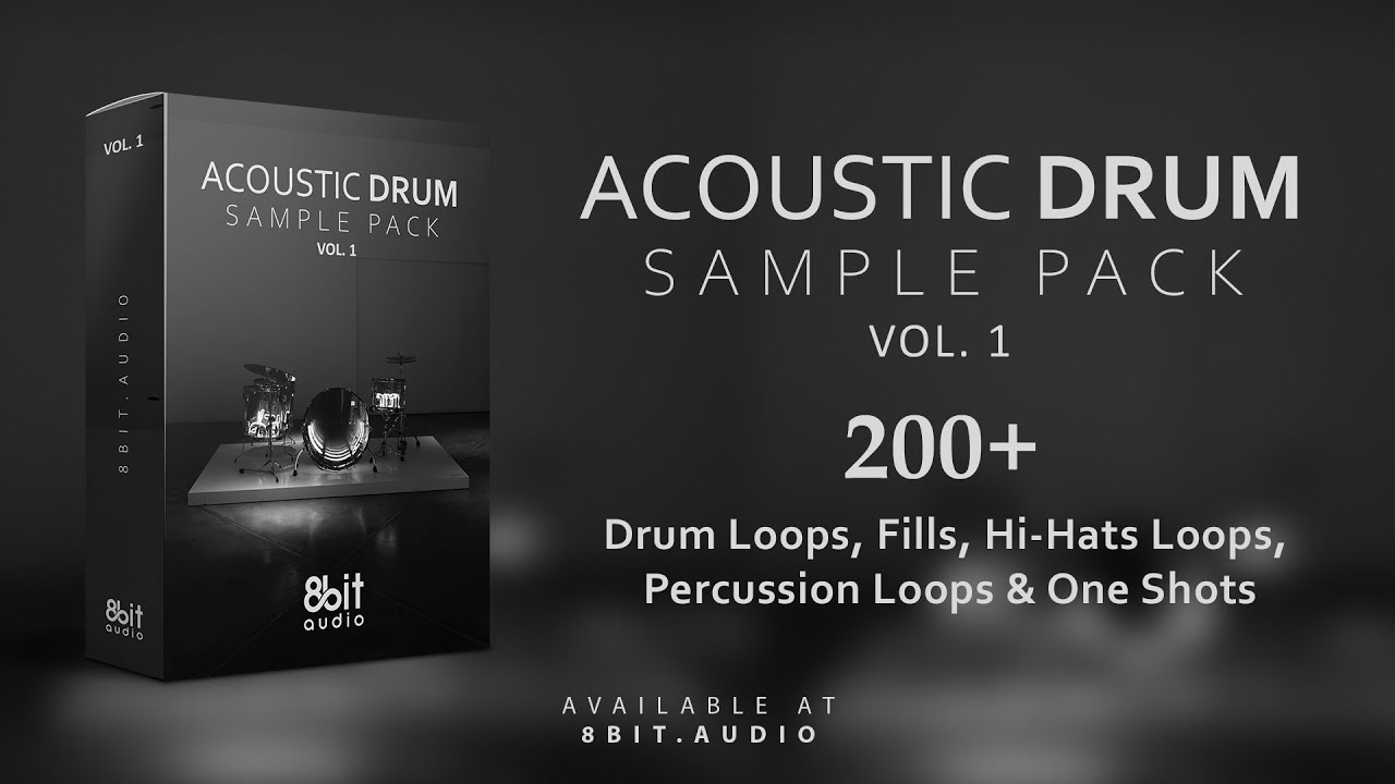Acoustic Drum Sample Pack | 200+ Drum Loops, Drum Fills, Hi-Hats, Percussion & One Shots