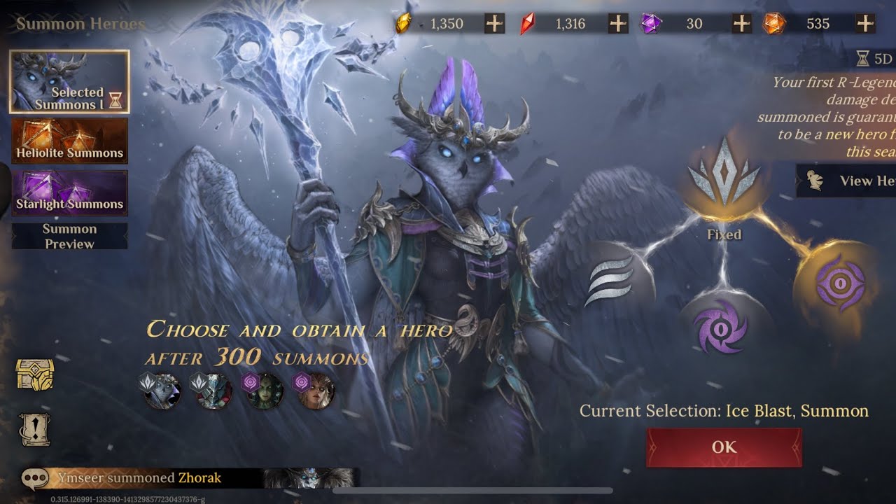 Selectable Summon✨🐉300 Dice to get Fredegonda❄️