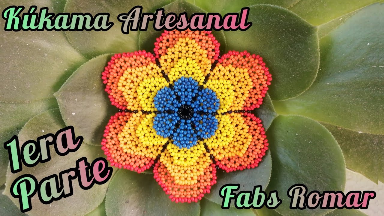 Flor de chaquira 3D para collar largo 🏵️❤️