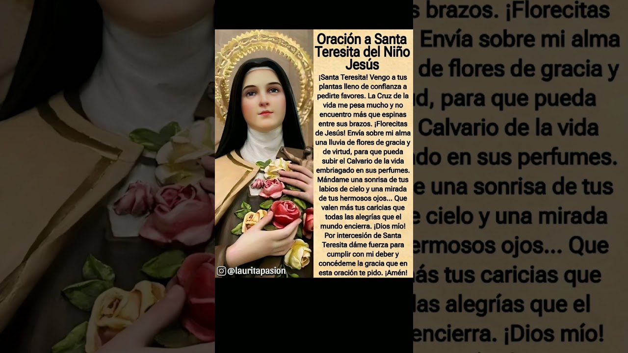 🌹1 de Octubre - Santa Teresita del Ni&ntilde;o Jesus🌹 #1deoctubre #santateresita #ora&ccedil;&atilde;o #oracion