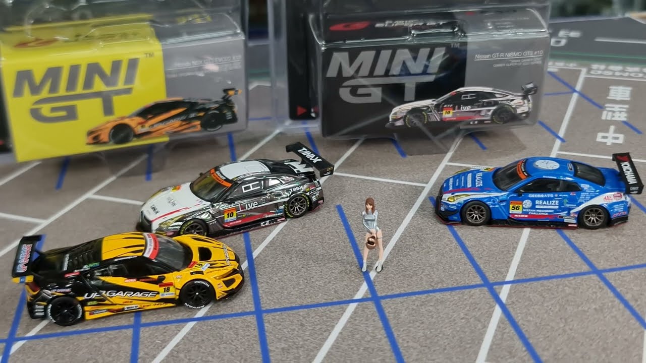 FirstLook MiniGT x SuperGT NISMO GT3 #10 TANAX GAINER &  NSX GT3 TEAM UPGARAGE