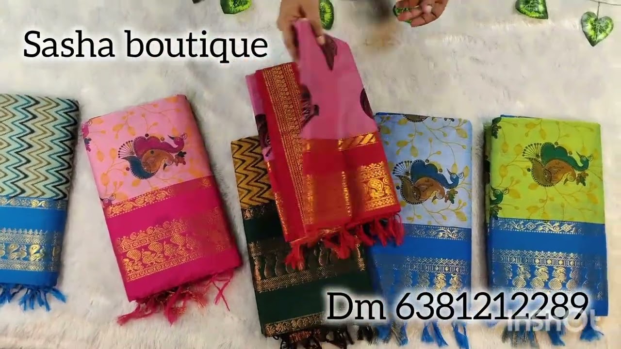 🪴Acrylic 1st quality Kalyani cotton kalamkari sarees with blouse🪴@Sashaboutique2024 