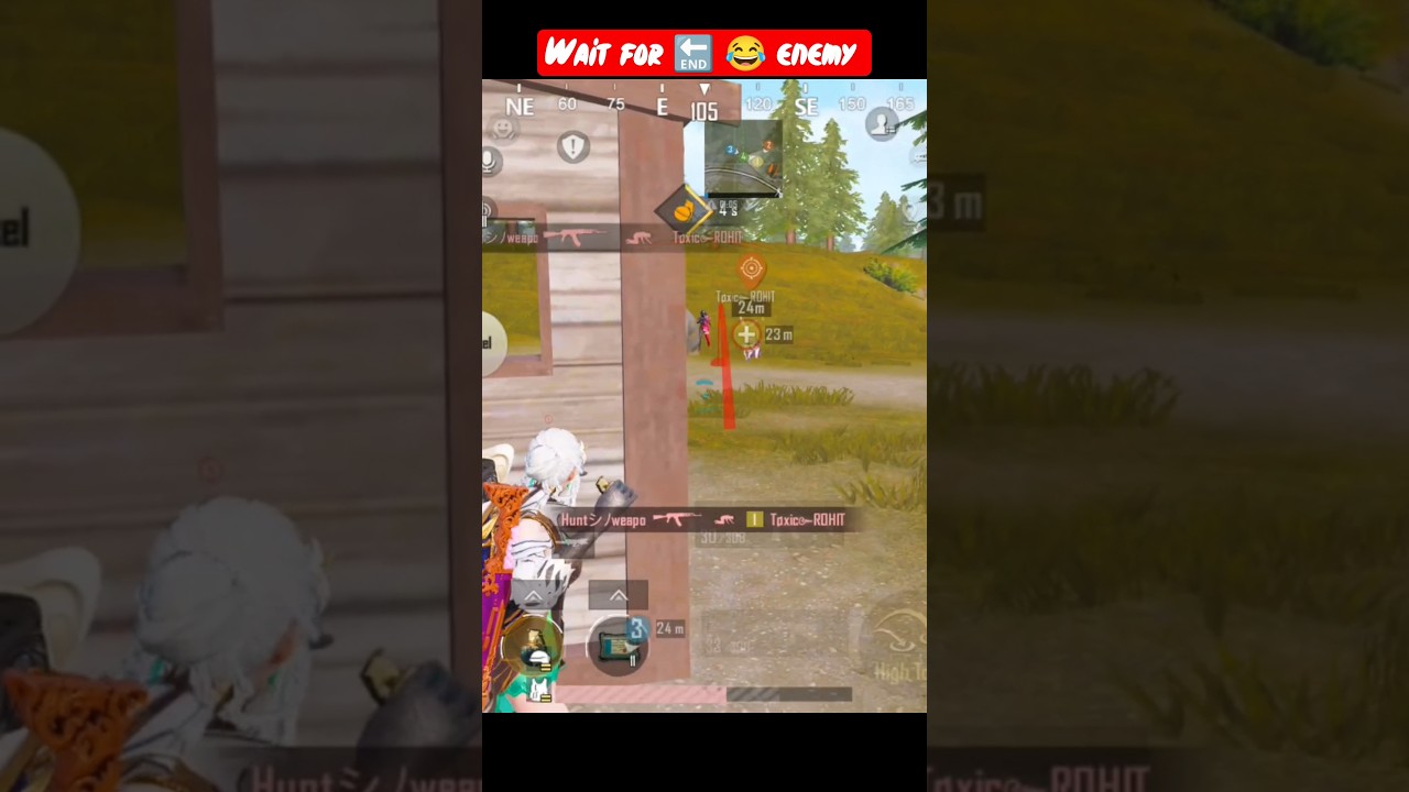 wait for 🔚 my friend full shock 😲 #pubg #pubgmobile #bgmi #shorts #enemy #kannada #funny
