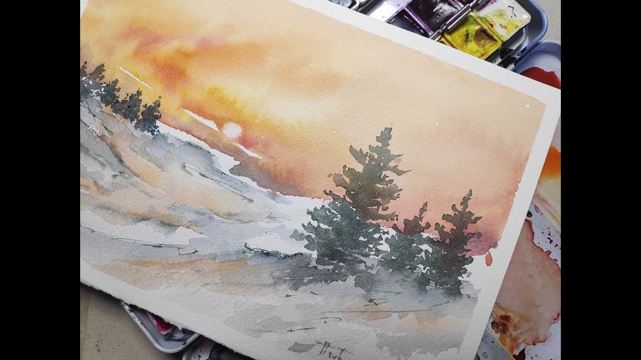 I Created a Landscape Watercolor Painting in 30 Minutes!