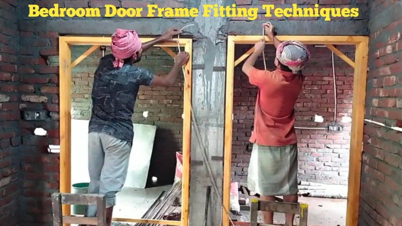 Techniques of Wood Door Frame Fitting _ Double Door Frame installation with perfectly