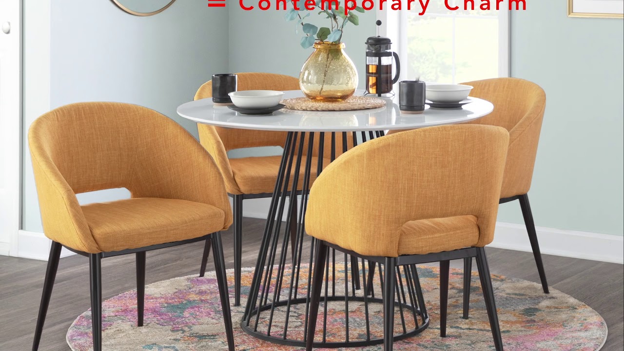 Contemporary Casual Dining: The Canary Dining Table and Renee Chairs