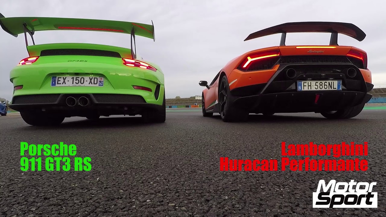 911 GT3 RS VS Huracan Performante : sound battle