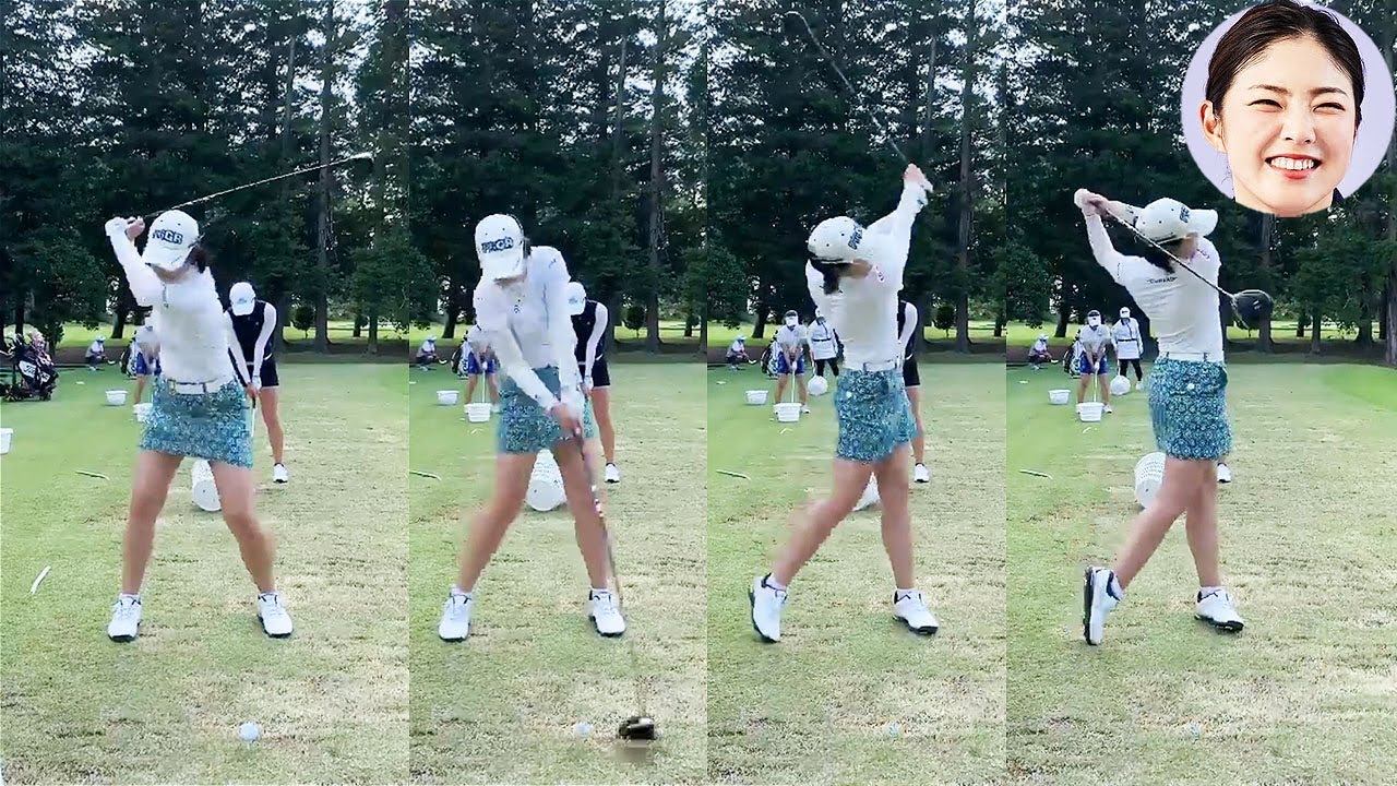 Rie Tsuji 辻梨恵 プロゴルファー DRIVER SHOT SLOW MOTION !!!