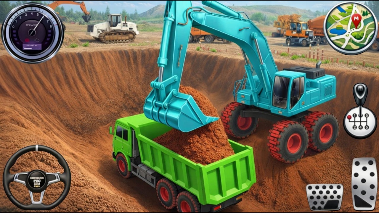 👷City Road Construction Simulator 3D 🚧 | Heavy Excavator & Truck - Android Gameplay