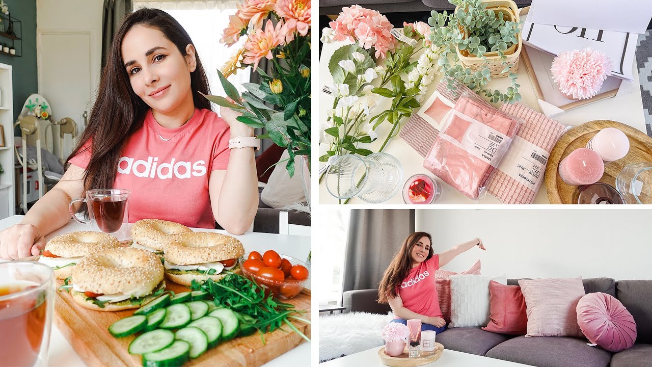 غيرت ديكور بيتي🏡تنظيف +ديكورات وردية كيوت🌸+ساندوتش bagel🥯