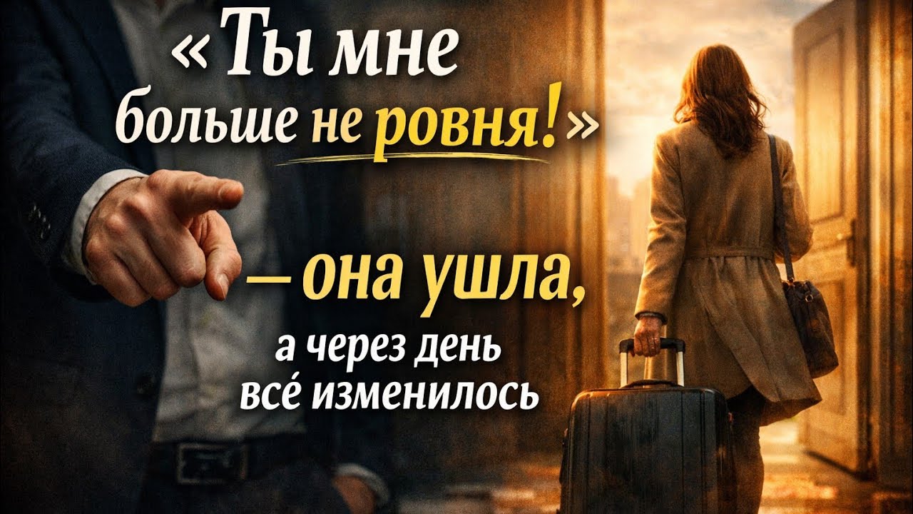 «Ты мне больше не ровня!» — она ушла, а через день всё изменилось