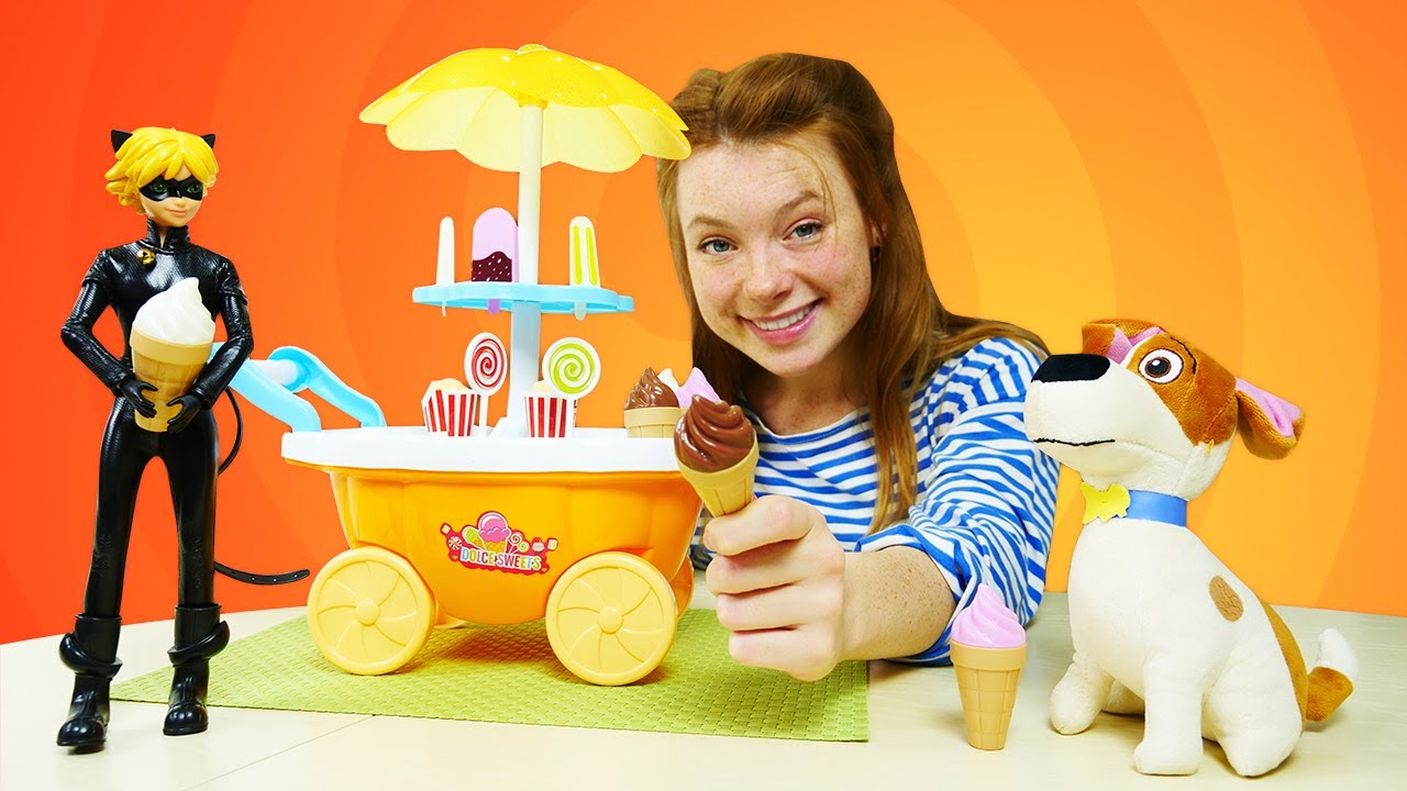 Spielzeugvideo mit Cat Noir - Irenes Eiscaf&eacute; &ndash; Knete Video f&uuml;r Kinder