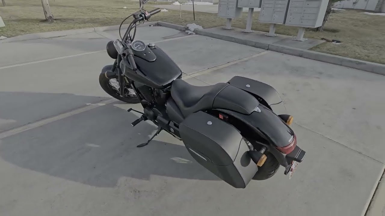 Cleanest Heavy-Duty Honda Shadow 750 Phantom Shock Cut-Out Leather Covered Motorcycle Hard Bags!