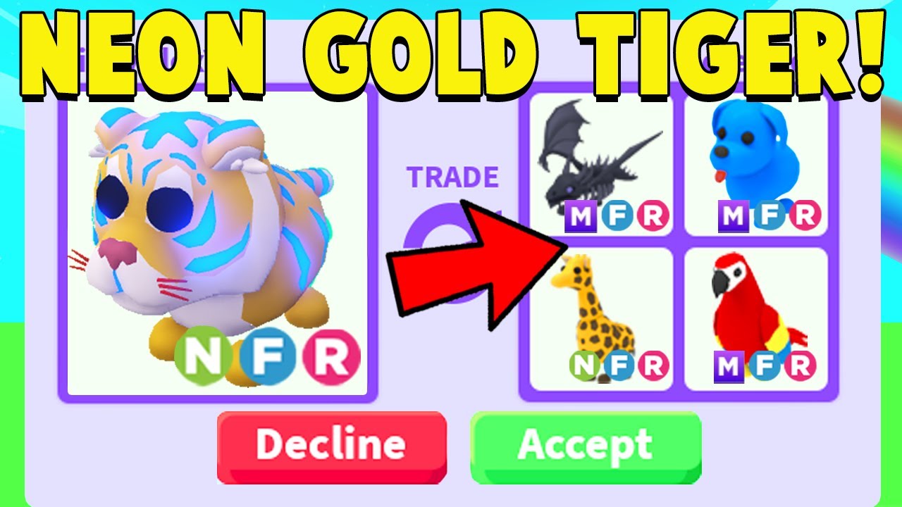 Trading my NEON GOLD TIGER in Adopt Me!