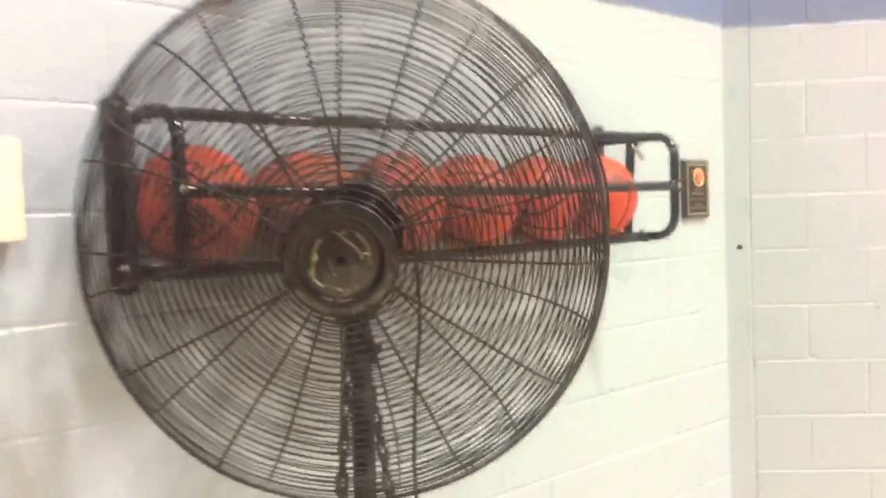Lasko industrial stand fan at a gym.