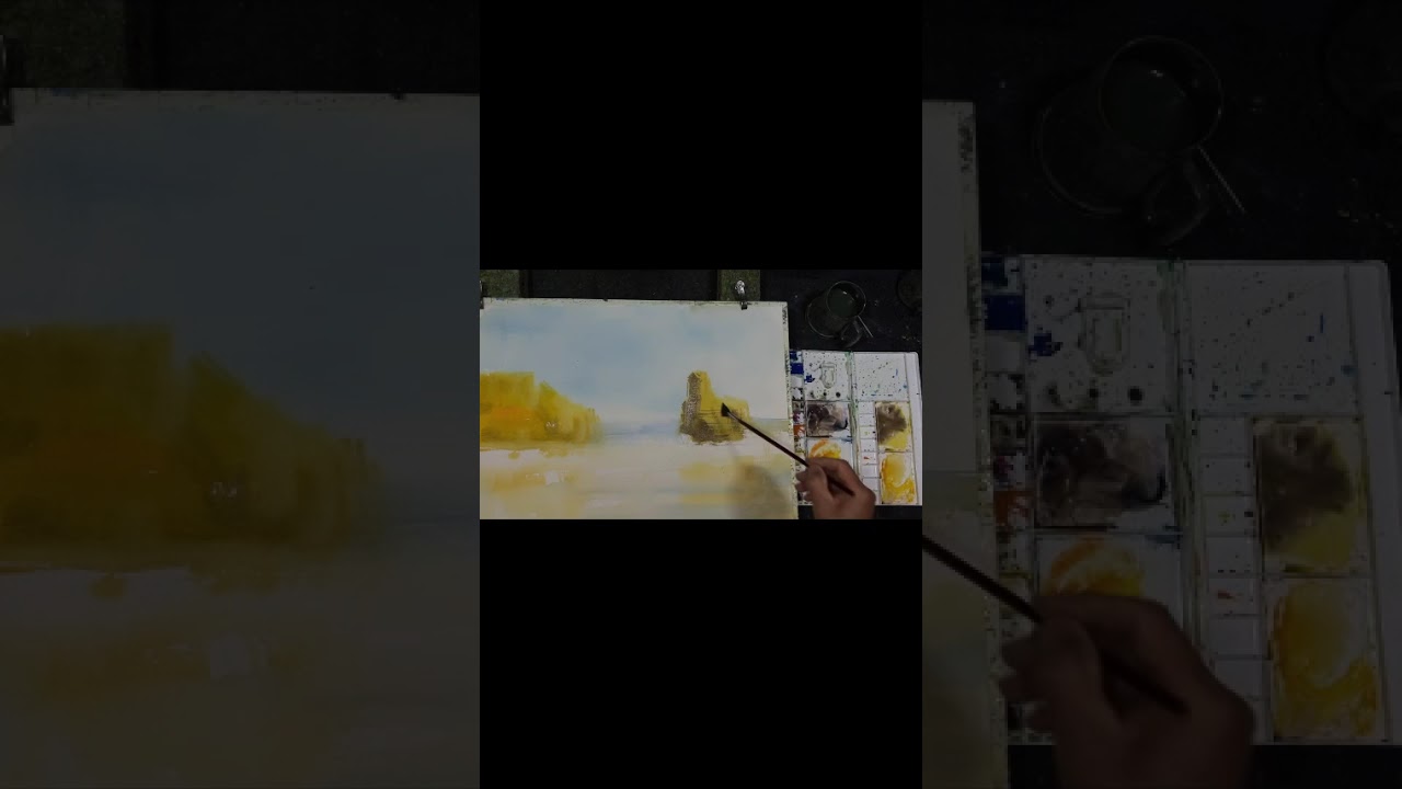 。Fan Brush Watercolor Landscapes。衣昕水彩。
