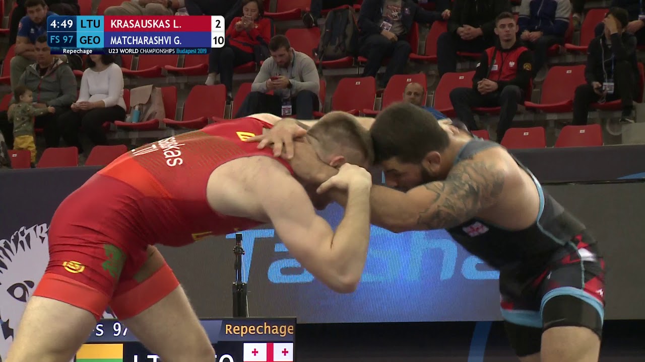 Repechage FS - 97 kg: L. KRASAUSKAS (LTU) v. G. MATCHARASHVI (GEO)
