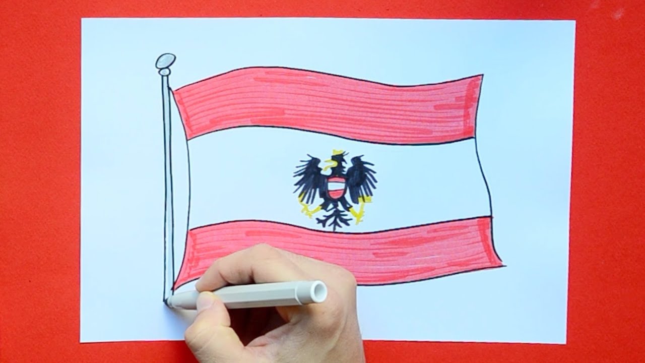 How to draw National Flag of Austria