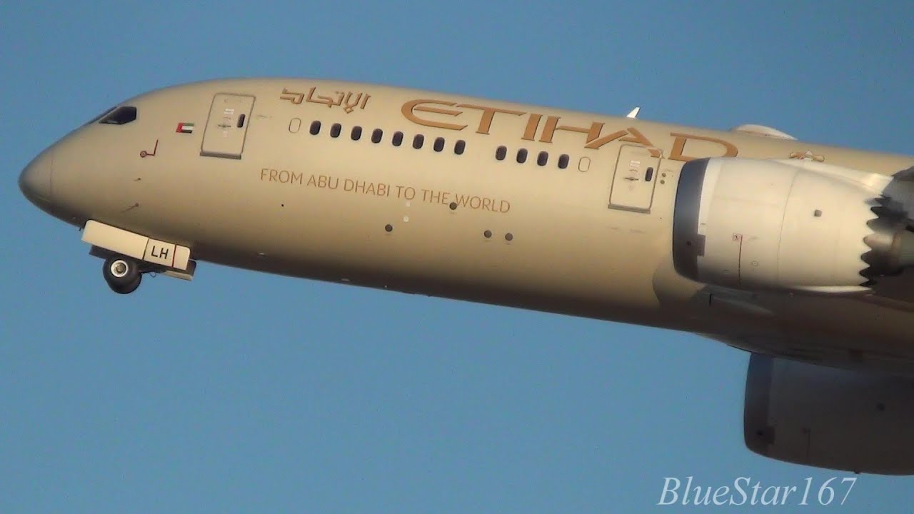 Etihad Airways Boeing 787-9 (A6-BLH) takeoff from KIX/RJBB (Osaka - Kansai) RWY 06R
