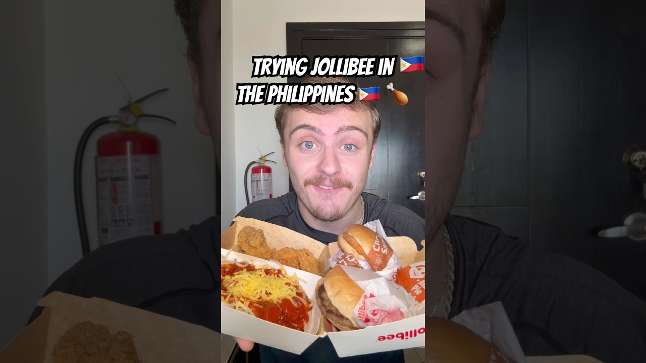 Пробую Jollibee на Филиппинах 🇵🇭 🍗 #philippines #filipino #filipinofood #jollibee