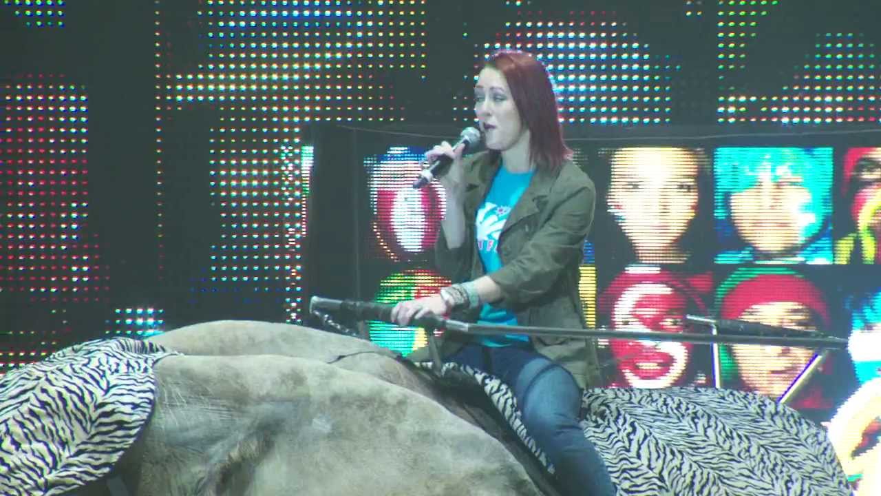 cassiday rides an elephant in the universoul circus!!!