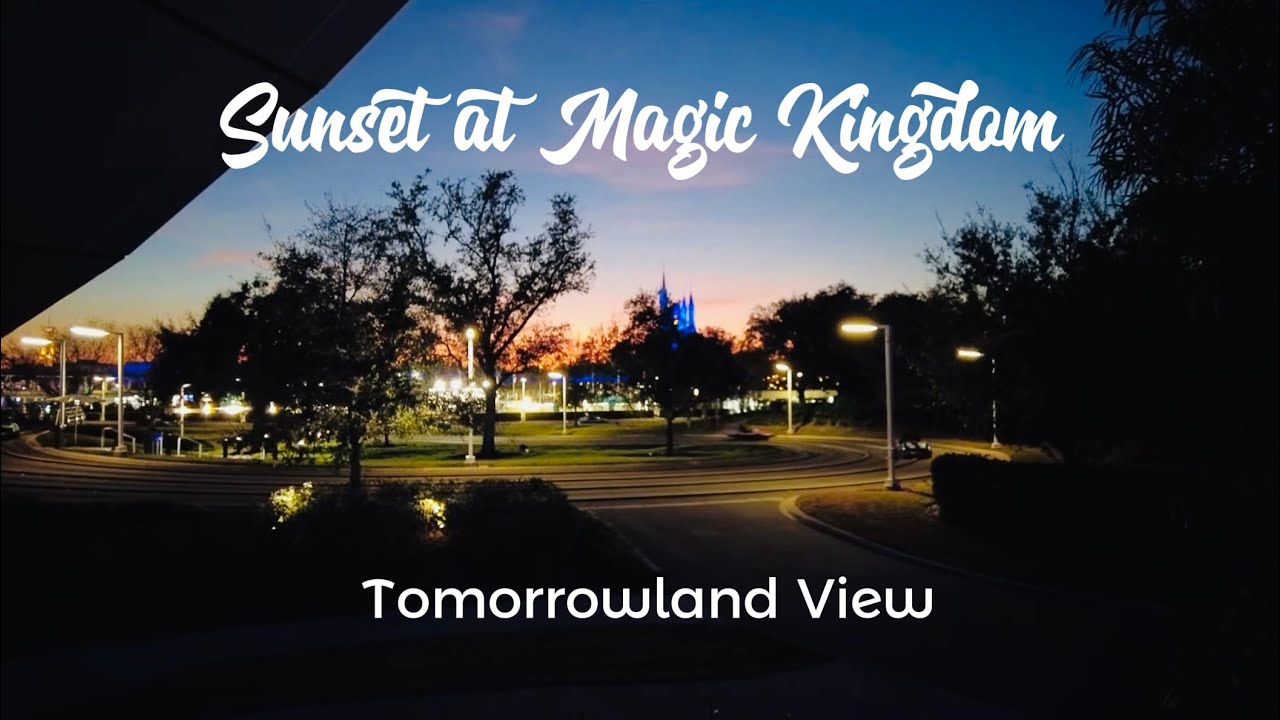 Sunset at Magic Kingdom Tomorrowland View 4K POV