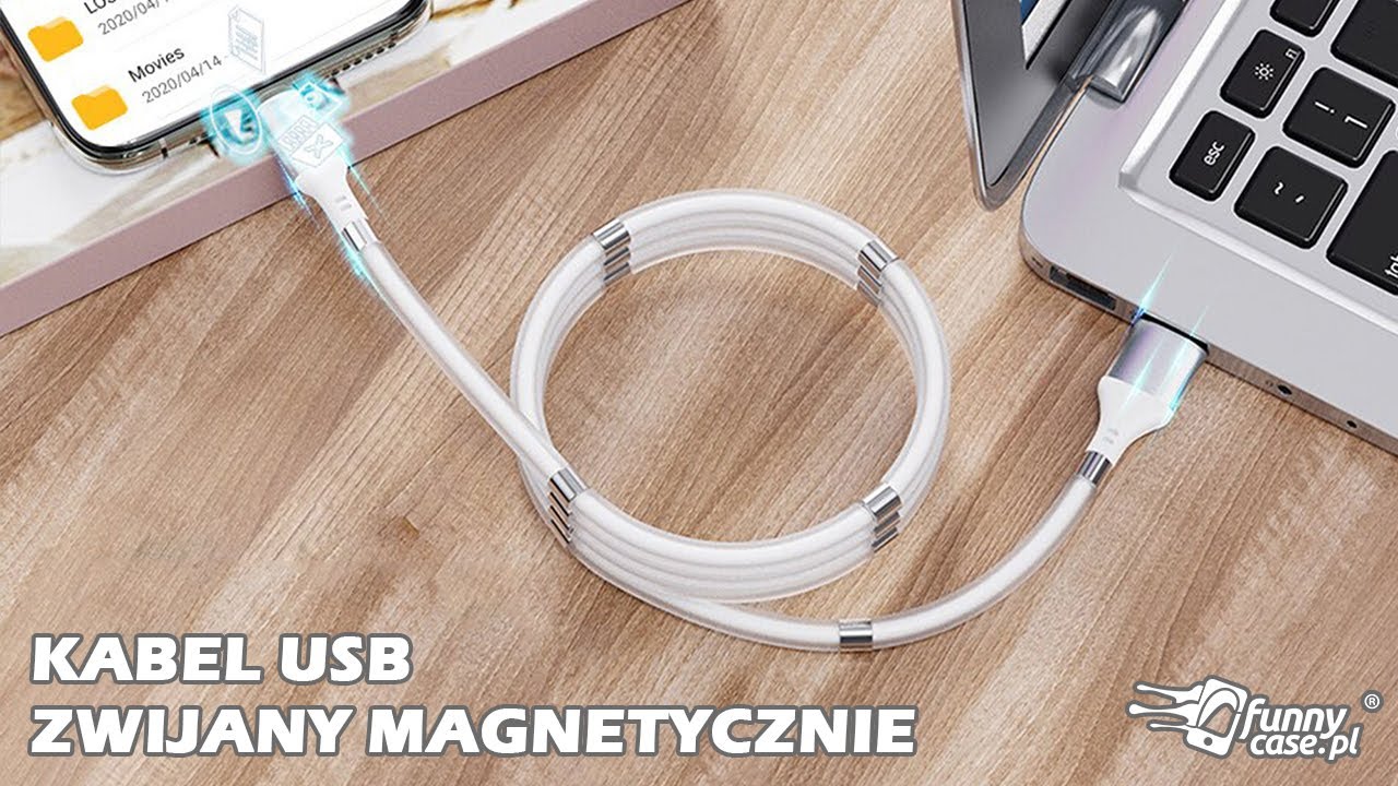 Kabel USB magnetycznie zwijany | Nowość od FunnyCase | Akcesoria GSM |