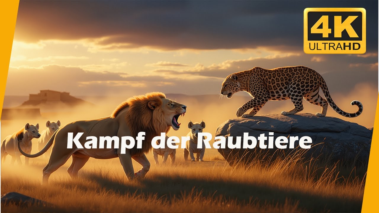 L&ouml;wen, Leoparden & Hy&auml;nen 4K | Epische Raubtierk&auml;mpfe in der Savanne #Wildtiere | Natur & Ruhe 4K
