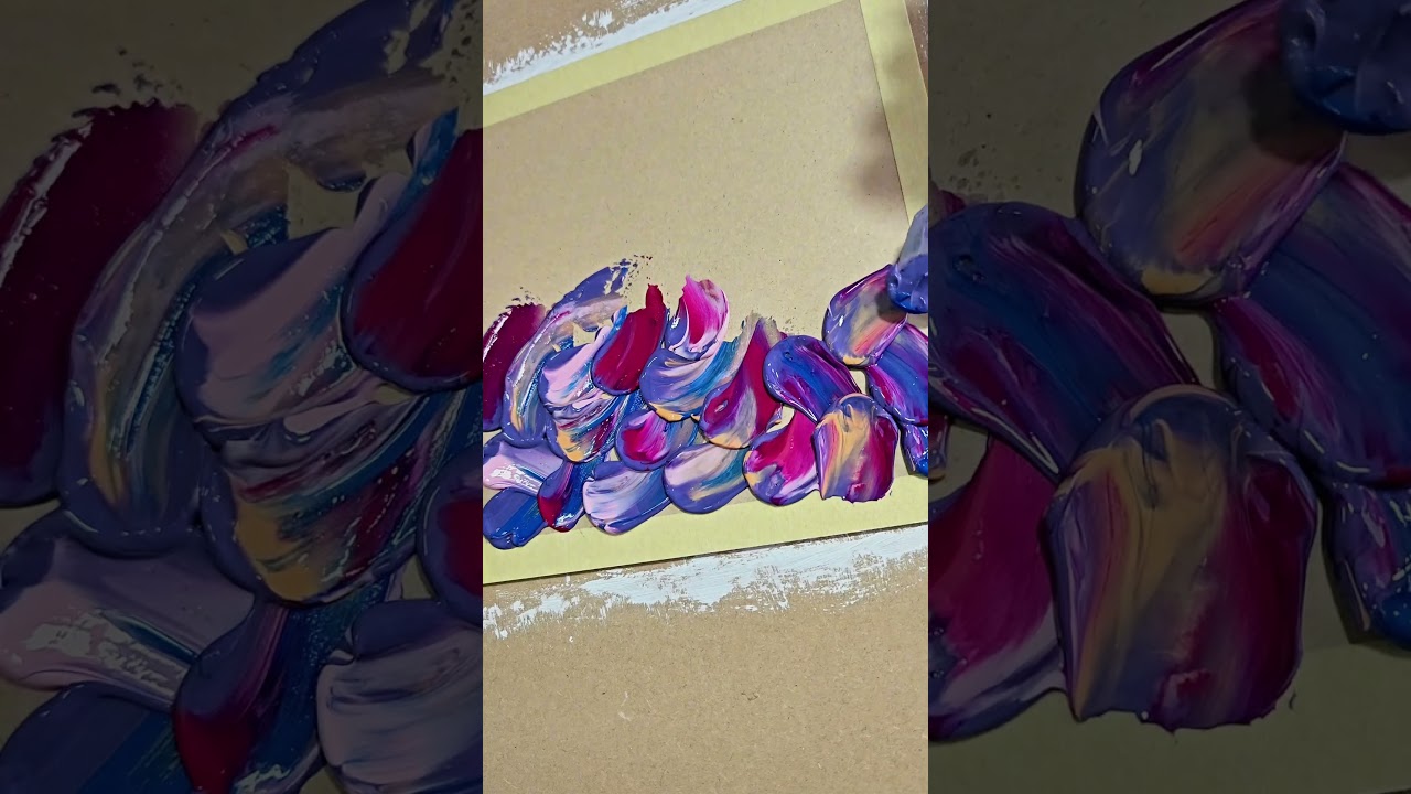 acrylic abstract art on MDF board using gloss gel medium! 