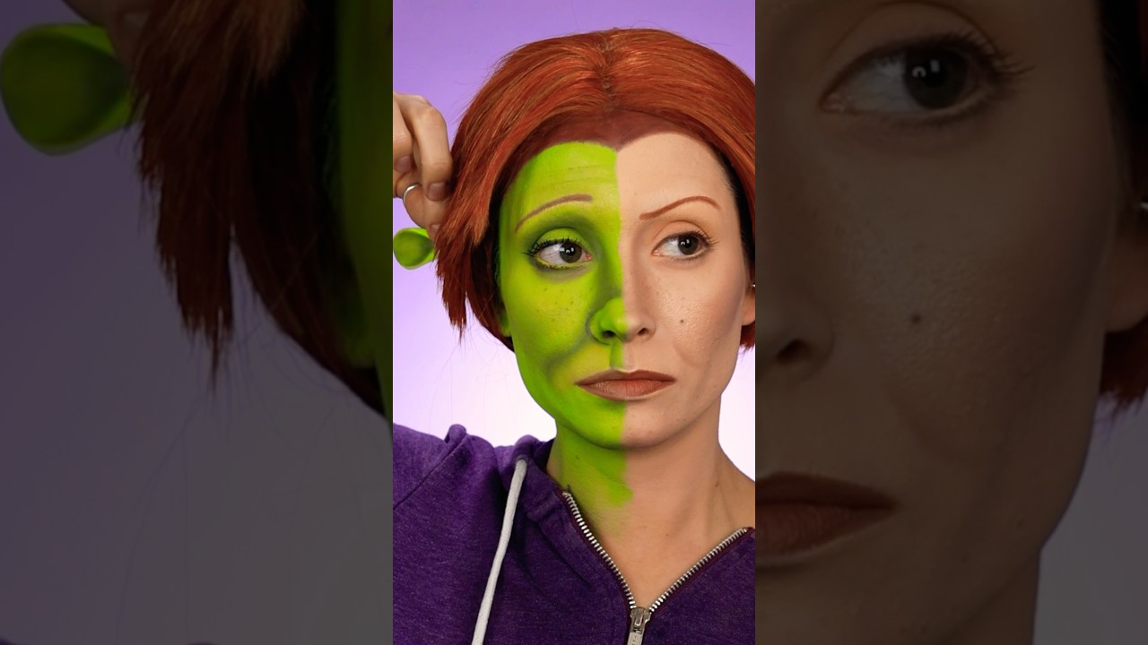 My best attempt at transforming into Fiona from Shrek 🧅 #shrek #fiona #makeuptransformation