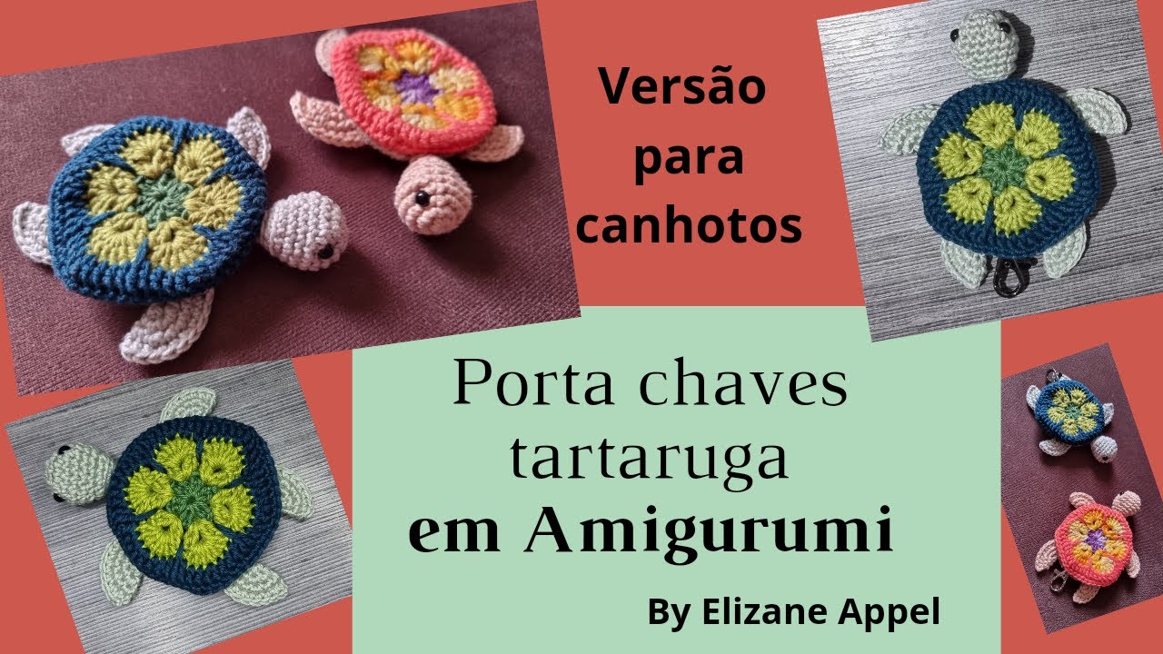 [Canhotos] Vamos fazer um lindo porta chaves tartaruga 🐢  | Ateliê Elizane Appel - Crochê