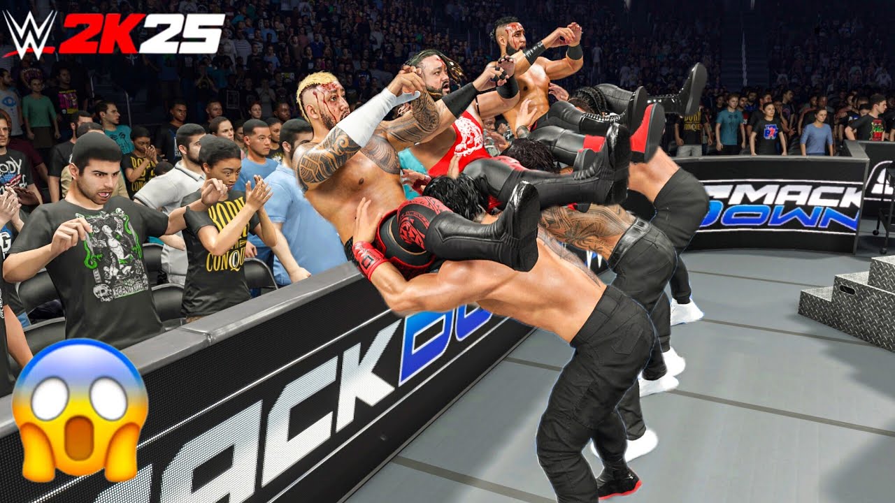 WWE 2K25 - OG Bloodline destroys New Bloodline at Friday Night Smackdown | Gameplay