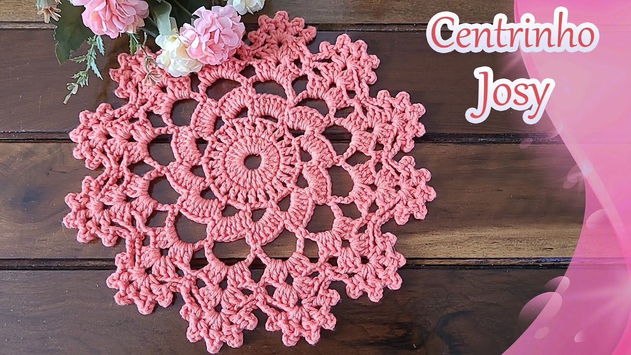 Centrinho de mesa de crochê Josy- Simples,fácil e Econômico - Centro mesaVídeo aula - Passo a passo.