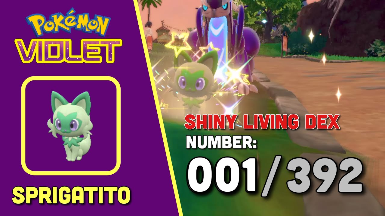 Shiny Living Dex: 001 Sprigatito - Pokemon Violet