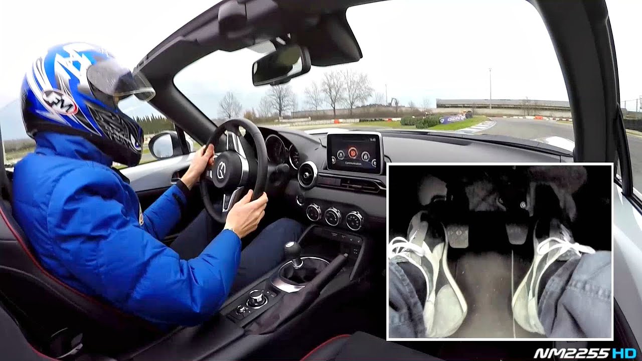 Me Drifting in the 2016 Mazda MX-5 Miata @ Track - Footwork Cam with Heel-Toe