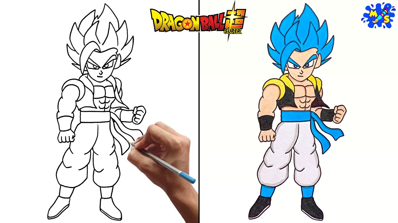 Gogeta Blue Drawing || How to Draw Gogeta Super Saiyan Blue Full Body from Dragon Ball Super