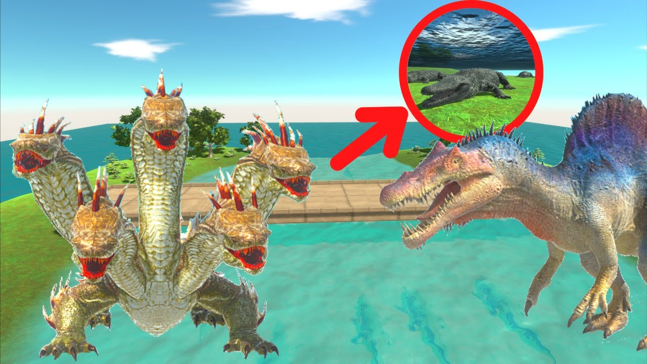 FANTASY VS CARNIVORE DINOSAURS IN BRIDGE ON THE PURUSSAURUS RIVER - ARBS