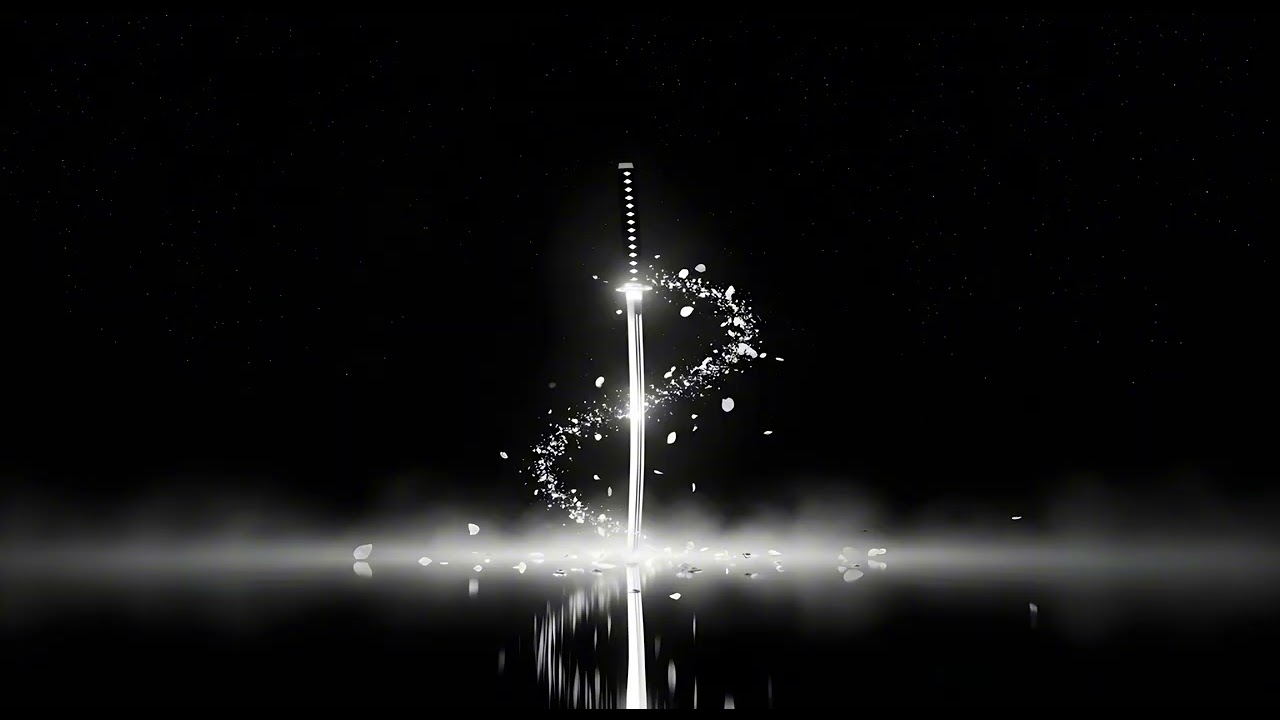 Samurai Sword Under the Stars 🌌 | Black & White 4K Screensaver | Wallpaper Engine